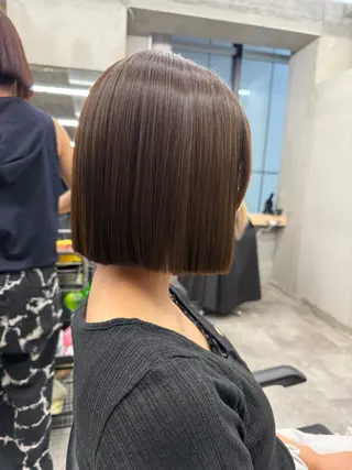 ショート 切りっぱなしボブ/ 小顔ボブNANAのヘアスタイル