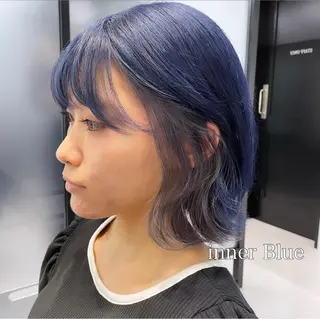 ショート カラー 切りっぱなしボブイヤ リングカラー清水隆央のヘアスタイル