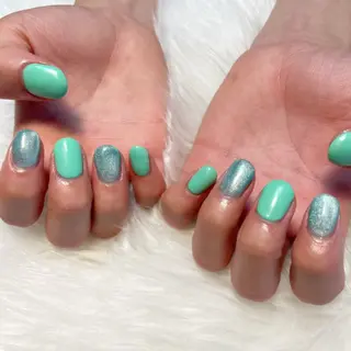 メンズ ネイル ゴテゴテ💙ワンホン リオナのネイルデザイン