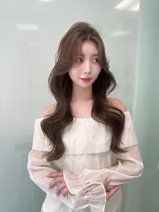 ロング カラー 🤎大人かわいい🤎 韓国レイヤー🤎力丸のヘアスタイル