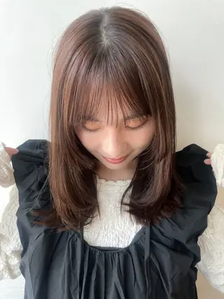 ミディアム 似合わせ/透明感 /レイヤー/りほ🤍のヘアスタイル