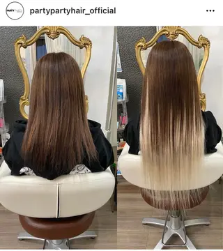 セミロング プルエクステ界隈 ハイトーン/カツオ✨のヘアスタイル
