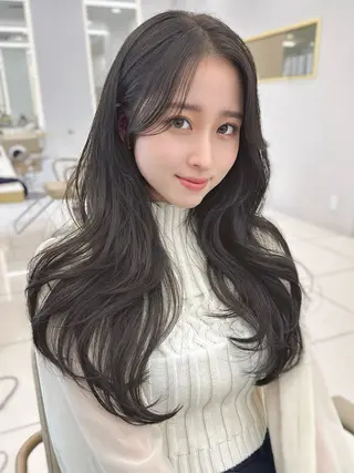 ロング 韓国顔まわり/前髪 /レイヤー/いつきのヘアスタイル