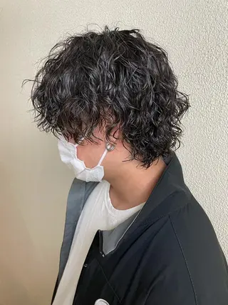 ミディアム パーマ メンズ 辻堂メンズ特化 YU-YAのヘアスタイル