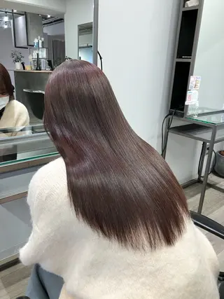 ロング カラー 髪質改善/縮毛矯正 /美髪カラー/こてのヘアスタイル