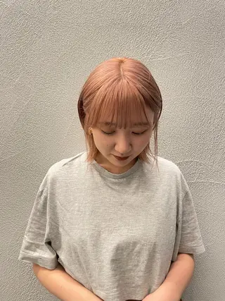 ミディアム カラー maina/透明感 ベージュ/ブラウンのヘアスタイル