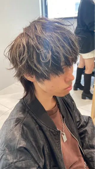 メンズ メンズカット/韓国 ウルフ/毛流れのヘアスタイル