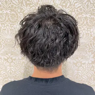 ショート パーマ メンズ 暖色系カラー🍊 オオネヨシナリのヘアスタイル