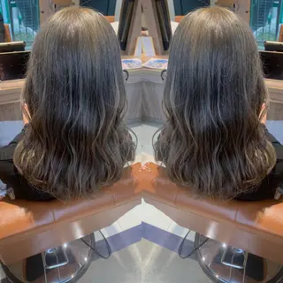 セミロング カラー 韓国🇰🇷 ✂︎hair 内田愛のヘアスタイル