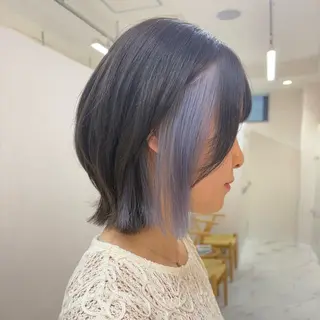 ミディアム カラー SAKURA 艶カラー/ヘアセットのヘアスタイル