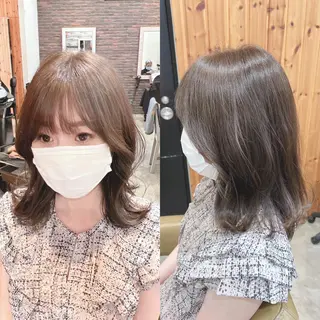 ミディアム カラー ヘアアレンジ キッズ 五反田　美容院☆張 明星☆韓国ヘアのヘアスタイル