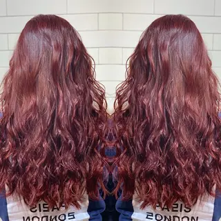 ロング カラー ヘアアレンジ 髪質改善×ハイトーン 中田啄也のヘアスタイル