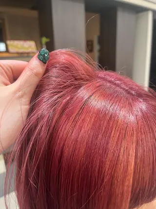 ミディアム ぷつっとボブ/ちゅる ピンク/mika☆のヘアスタイル