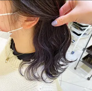 ミディアム カラー ヘアアレンジ 韓国レイヤー🖤🤍 /うえのゆずのヘアスタイル