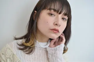 セミロング カラー ノンダメージサロン まつうらるなのヘアスタイル