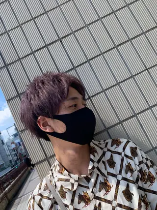 ショート カラー メンズ IwAsh中山所属・✂︎中山ブリーチ・ パーマ✂︎露木智也のヘアスタイル