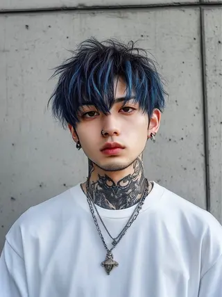 ミディアム メンズ メンズハイトーン メンズバレイヤージュのヘアスタイル