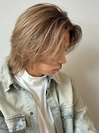 ミディアム カラー メンズ flash pack所属・勝木 拓のヘアスタイル