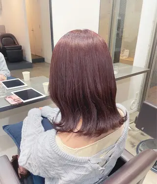 ミディアム カラー 【arc】Ruri コテ巻き風パーマのヘアスタイル