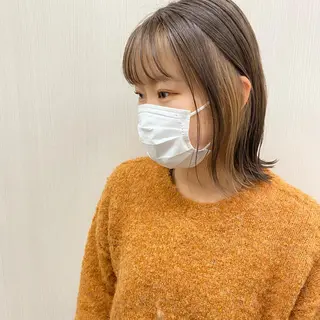 ミディアム カラー しゅうさん🍝 麻田秀太郎のヘアスタイル