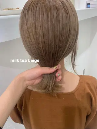 セミロング カラー 顔周りレイヤー 🎀マリノのヘアスタイル