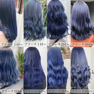 セミロング カラー メンズ JuNブリーチに 縮毛矯正するプロのヘアスタイル