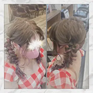 セミロング ヘアアレンジ ヘアセット/着付け 𓇼 松本 夏美𓇼のヘアスタイル