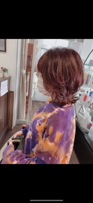 ミディアム カラー ヘアアレンジ 福見 美保のヘアスタイル