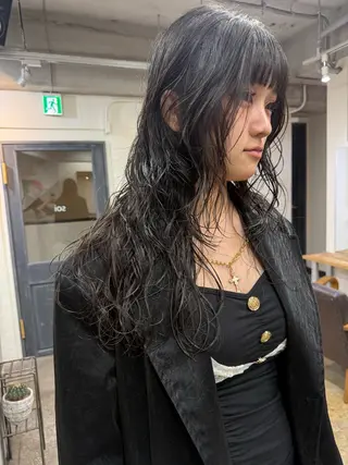 ロング パーマ 森貴裕/ベージュ/ パーマ/オリーブのヘアスタイル