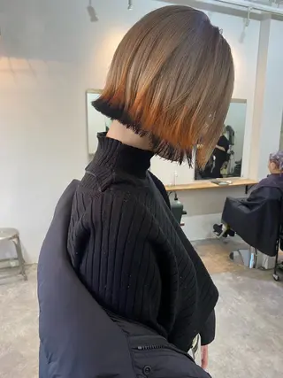 ショート カラー 森貴裕/ベージュ/ パーマ/オリーブのヘアスタイル