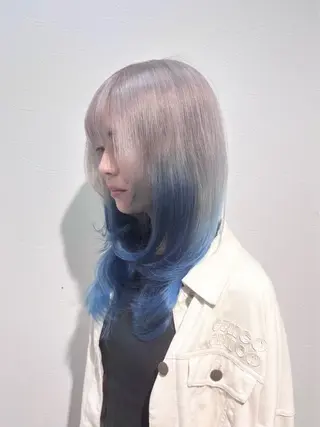 ロング カラー ブリーチ予約率90% 以上✨森山陽向のヘアスタイル