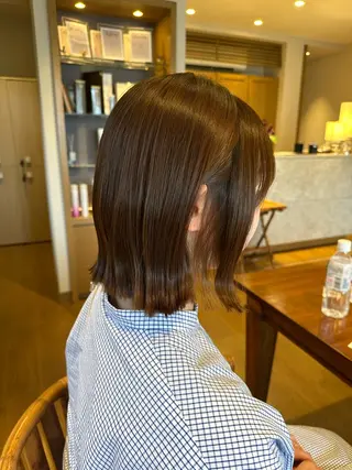 ミディアム 韓国風ﾊﾟｰﾏ❁﻿ fu-ka❁艶ｶﾗｰのヘアスタイル