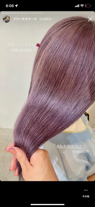 ミディアム maruquee de mashu所属・モモコ/ブリーチ/ ミルクティカラーのヘアスタイル