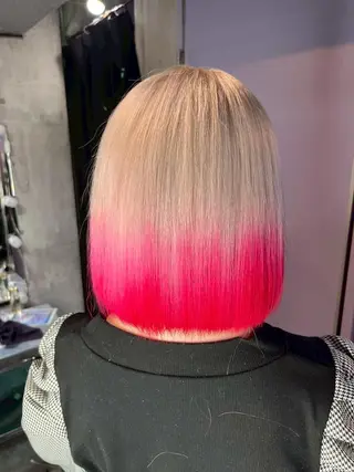 カラー ウルフカットデザイン カラー特化アールイーのヘアスタイル