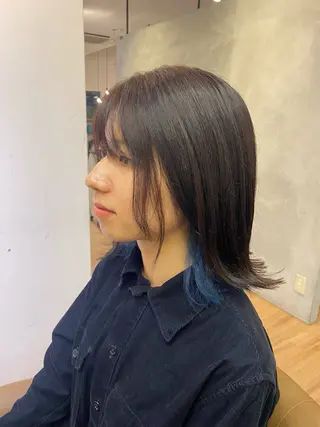 ミディアム カラー キシモト ハルカのヘアスタイル