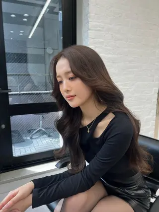 ロング カラー 韓国ヘア♡ 顔まわりカットayaのヘアスタイル