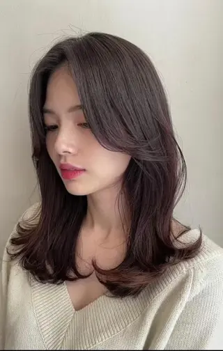 セミロング 韓国風cut/ 縮毛矯正/正岡幹康のヘアスタイル