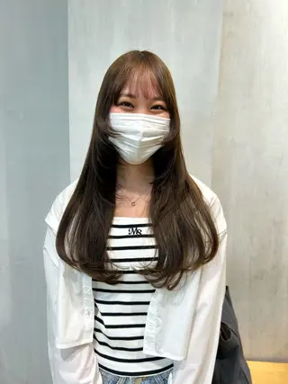 ロング レイヤーカット/ツヤ 縮毛矯正/アチワのヘアスタイル