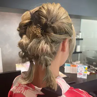 ミディアム ヘアアレンジ ダブルカラー🦖 /髪質改善⚡️しおりのヘアスタイル