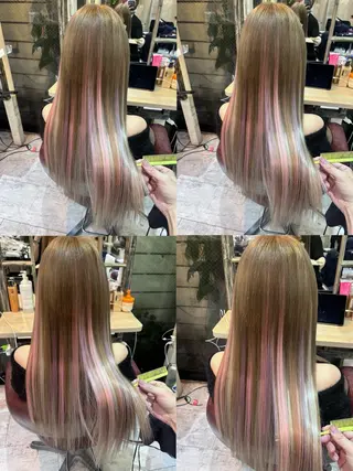 ロング カラー タケ ウチのヘアスタイル