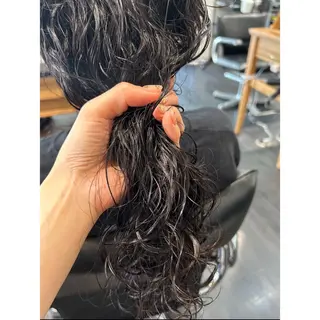 ロング パーマ Mplus  二子玉川所属・◎鹿嶋◎暖色ｶﾗｰ /ﾒﾝｽﾞﾊﾟｰﾏのヘアスタイル
