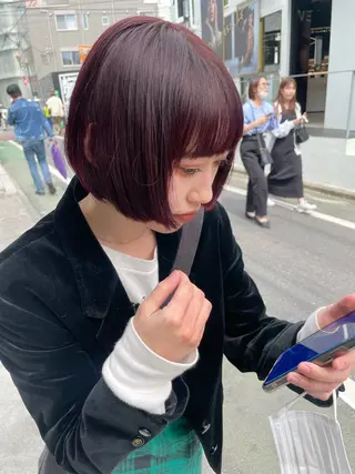 ショート カラー スパイラルパーマ 🌐hina⭐️のヘアスタイル