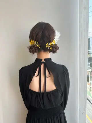 セミロング カラー ヘアアレンジ hibiki/セット /透明感カラーのヘアスタイル