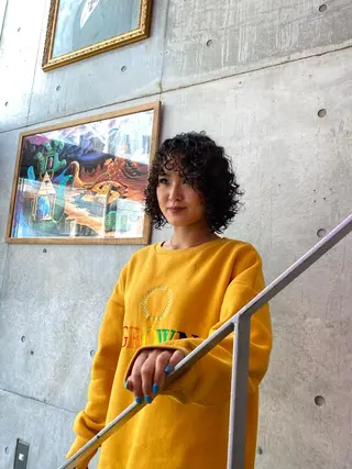 ミディアム カラー パーマ ヘアアレンジ キッズ ネイル マツエク・マツパ 中元 淳のヘアスタイル