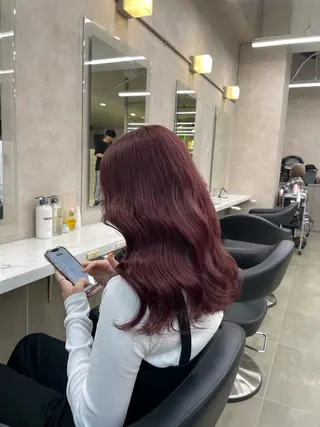 セミロング カラー ヘアアレンジ 💗横浜美容室 💗HARUNAのヘアスタイル