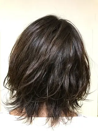 ミディアム カラー パーマ 横田  尚登のヘアスタイル
