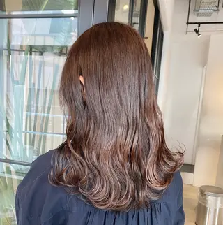 ミディアム カラー ヘアアレンジ パーマ ベージュ/ダブルカラ ー/新潟駅/青柳萌果のヘアスタイル