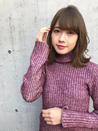 ミディアム カラー 寺山 佳貴のヘアスタイル