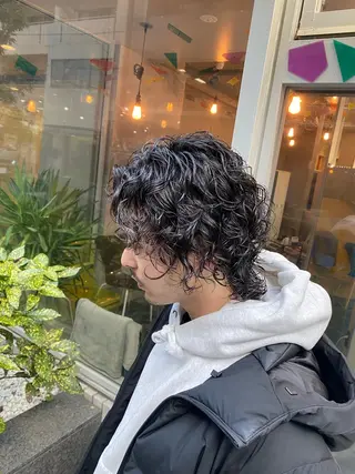ミディアム パーマ メンズ Riganuts池袋 Hayato✂︎のヘアスタイル