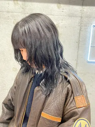 ミディアム カラー パーマ hina💟 透明感カラーのヘアスタイル